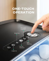 Silonn Countertop Ice Maker - 9 Cubes Ready in 6 Mins, 26lbs in 24Hrs, Portable Ice Machine with Self-Cleaning, 2 Sizes of Bullet Ice for Home/Kitchen/Party/RV, Black Silonn