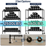 Whitmor 4 Tier Storage Shelves with Wheels, Heavy Duty Metal Shelving Unit, 625 lbs Capacity per Shelf, 2500 lbs Total for Kitchen, Garage, Plant, 55" L x 24" W x 72" H, Black Whitmor