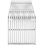 Modway Pipe Contemporary Modern Stainless Steel Metal Bench, 60" Modway