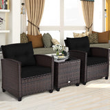 3 PCS Patio Furniture Set, OneSize, Black WoodArtSupply