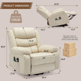 Korser Oversized Power Lift Recliner for Elderly, Electric Recliner Chairs with Massage and Heat, Extra Wide Recliner with Side Pockets, Reclining Chair for Living Room (Cashmere, Beige) Korser