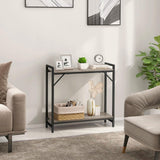Livofloral Narrow Console Table, Small Entryway Table, Sofa Table with 2 Support Bar, Industrial Couch Table, Thin Side Table, Display Table for Living Room, Hallway, Bedroom, Foyer, Grey Livofloral