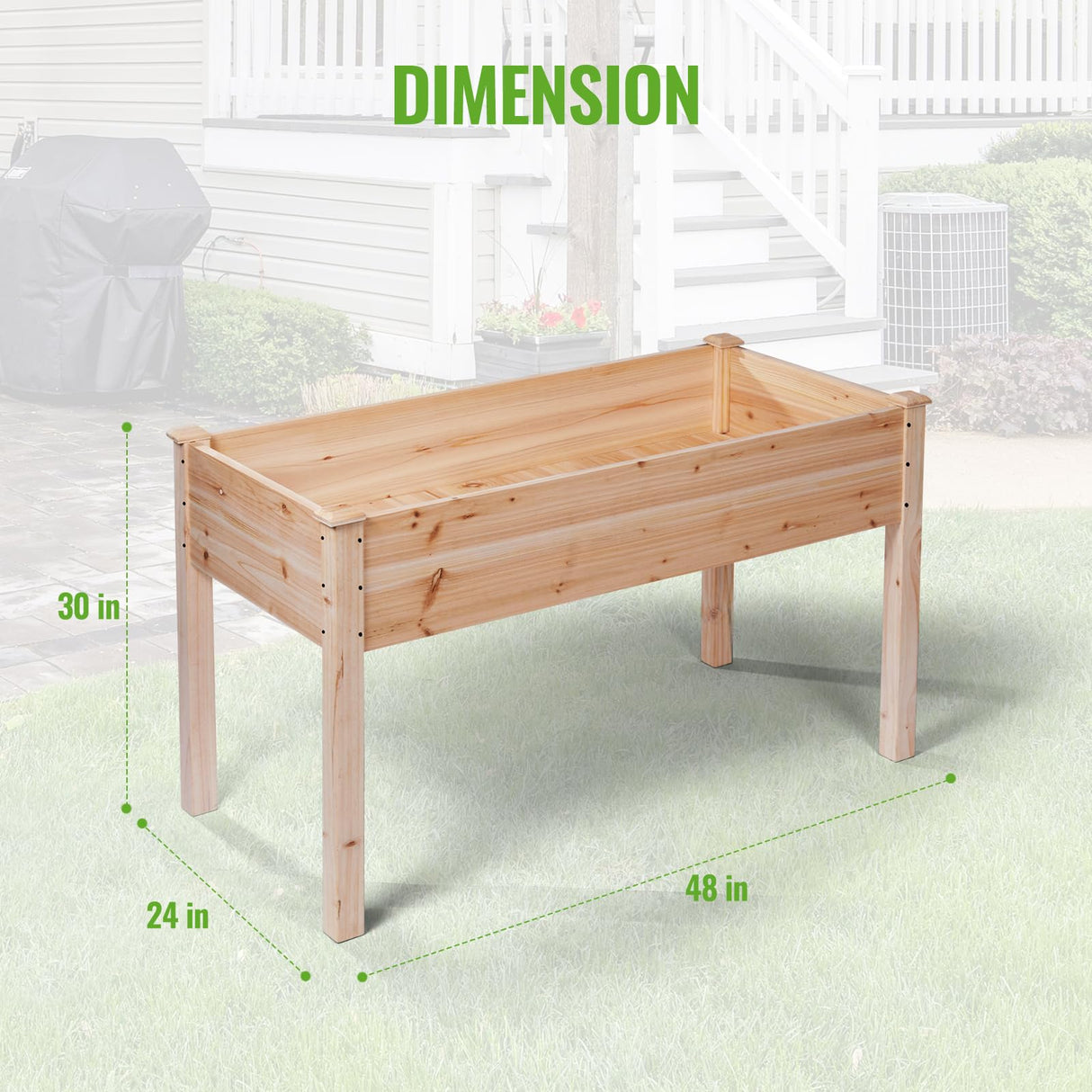 Backyard Expressions Wooden Raised Garden Bed | 48" x 24" x 30" Elevated Planter Box with Included Bed Liner | Outdoor Vegetable, Flower, and Herb Gardening BACKYARD EXPRESSIONS PATIO · HOME · GARDEN