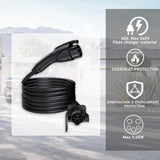 EVCONN J1772 Extension Cable, 20ft 40A 110V-240V EV Charger Extension Cable Compatible with All J1772 EV Chargers for Level 1/2 Stations with Carrying Bag EVCONN