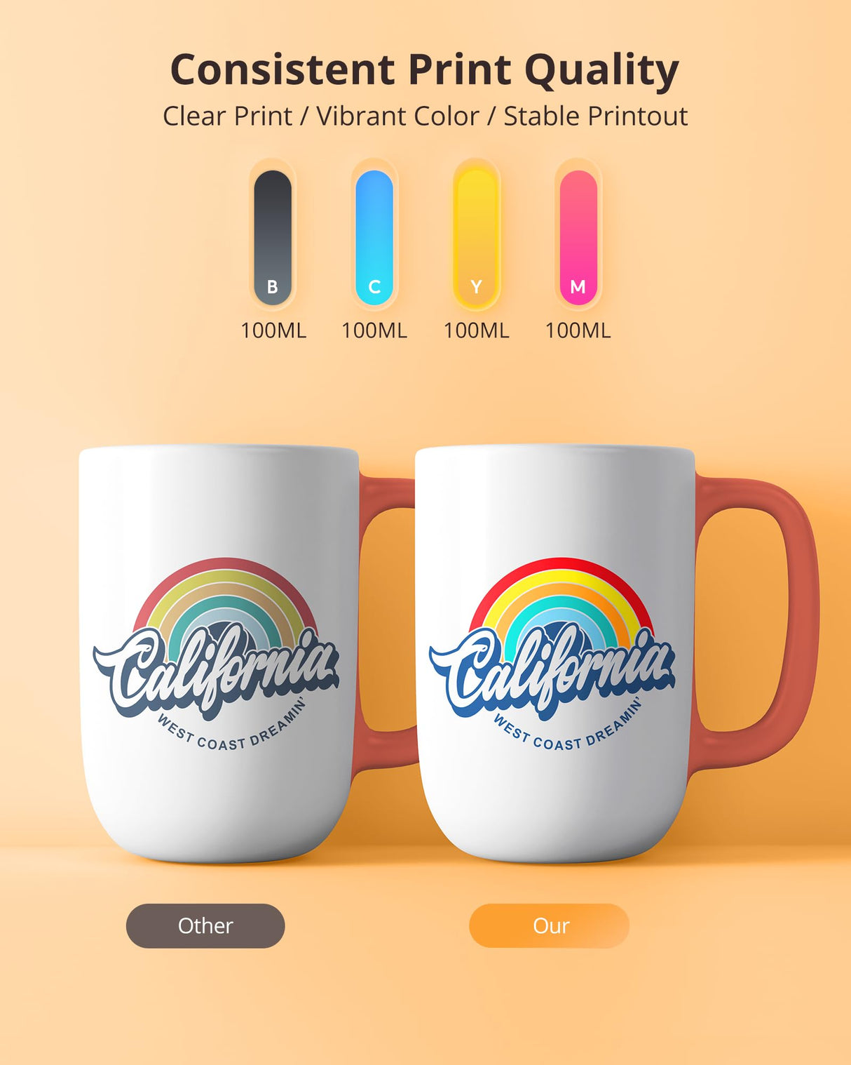 Hiipoo Sublimation Ink 522 Refilled Bottles Work with ET-2720 ET-2760 ET-2800 ET-15000 ET-2803 ET-2850 ET-3760 ET-4800 ET-4760 Inkjet Printer Heat Press Transfer on Mugs T-Shirts Pillows Phone Case Hiipoo