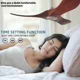 36 Inch Ceiling Fan Without Light With Remote Control,Small Ceiling Fan for Kitchen No Light,3 Solid Wood Blade Propeller Outdoor Ceiling Fans for Indoor, Living Room, Bedroom, Terrace, Porch Kekopa