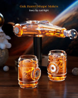 Valentines Birthday Gifts for Men Dad, Kollea Galaxy Spaceship Whiskey Decanter Sets for Men, Spacecraft Limited Edition, 2 Funny Shot Glasses, Unique Guys Brother Gift Ideas, Liquor Decanter for Bar Kollea