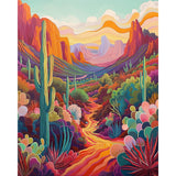 Natuyalo Paint by Numbers Kit for Adults Beginners and Kids, 16" Wx20 L Canvas Pictures Drawing Acrylic Paintwork with 3 Pcs Paintbrushes, Cactus in Wilderness Natuyalo
