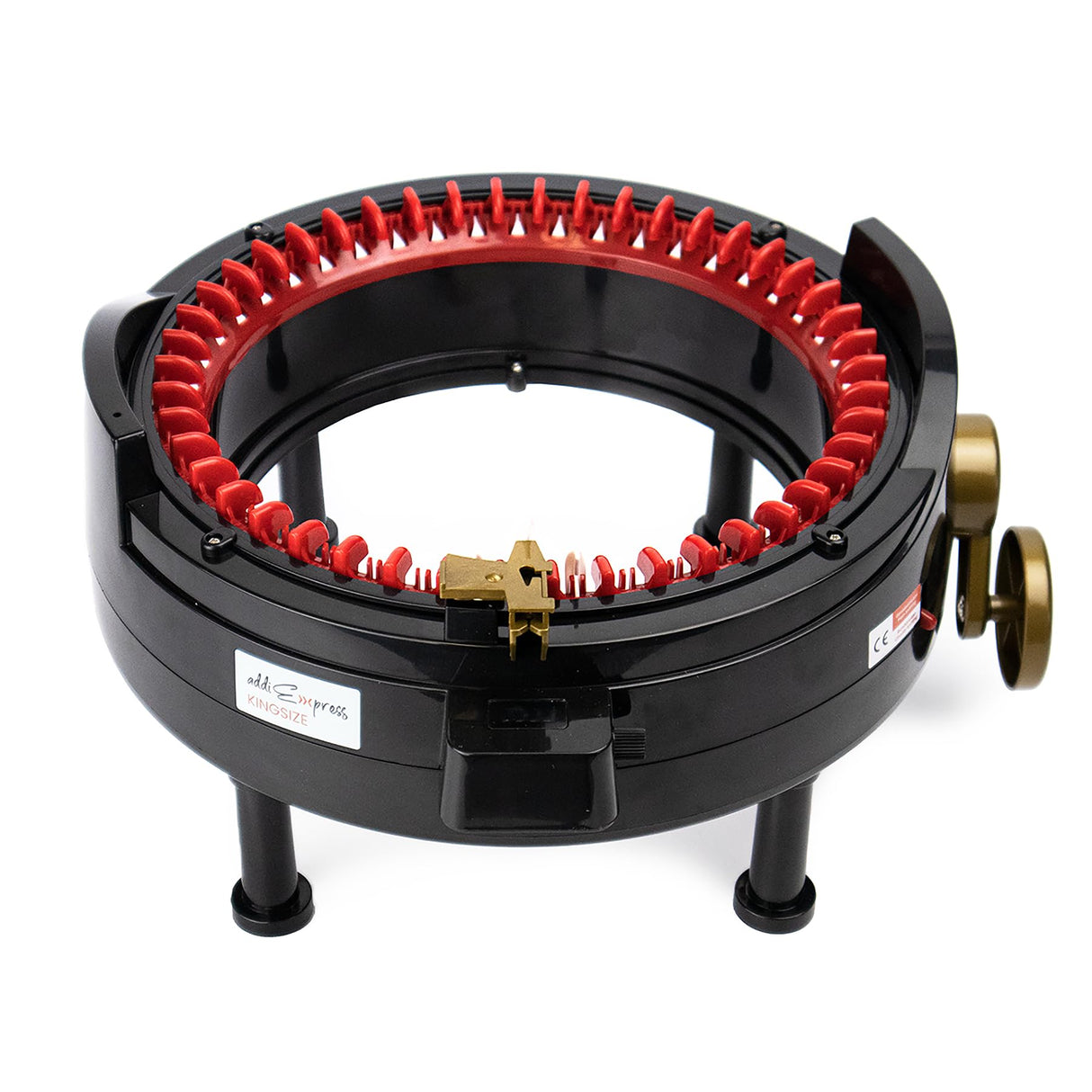 addiExpress King Size Knitting Machine, 46 Needles Circle Knit Loom Machine with Row Counter and Hand Crank, Black, 17.7 Inch addi