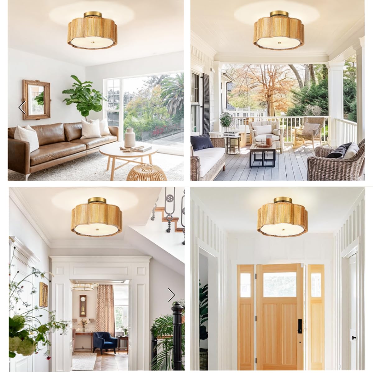 Rattan Ceiling Light Fixtures flush mount,Boho Ceiling Light,Semi Flush Mount Ceiling Light,Small Rattan chandelier for bedroom,Nursery Light Fixture,Drum Light Fixture,Rattan Mini Chandelier Jolydoly