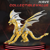 LONGPIN 3D Puzzles for Adults,Metal Dragon Puzzle Building Set,Collectible Mechanical Engineering Crafts for Home Office Decoration & Gift(Golden) LONGPIN