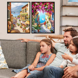 VIGEGU 2 Pack Cityscape Paint by Numbers Kit for Adults with Framed, Landscape Paint by Number DIY Adult Paint by Number Kits for Wall Decor 10x12in VIGEGU