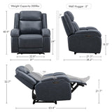 Watson & Whitely Genuine Leather Power Recliner Chairs for Adults, Wall Hugger RV Recliner with Power Headrest & Charging Ports, Electric Recliner Sofa Chair for Living Room, Navy Watson & Whitely