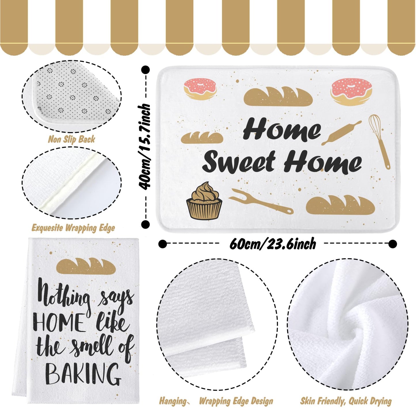 Ziliny 8 Pcs Heat Transfer Blank Sublimation Oven Mitts Set Include 2 Oven Gloves 2 Sublimation Hot Pads Pot Holders 2 Sublimation Blank Door Mat Blank Doormat 2 Sublimation Towels for Kitchen