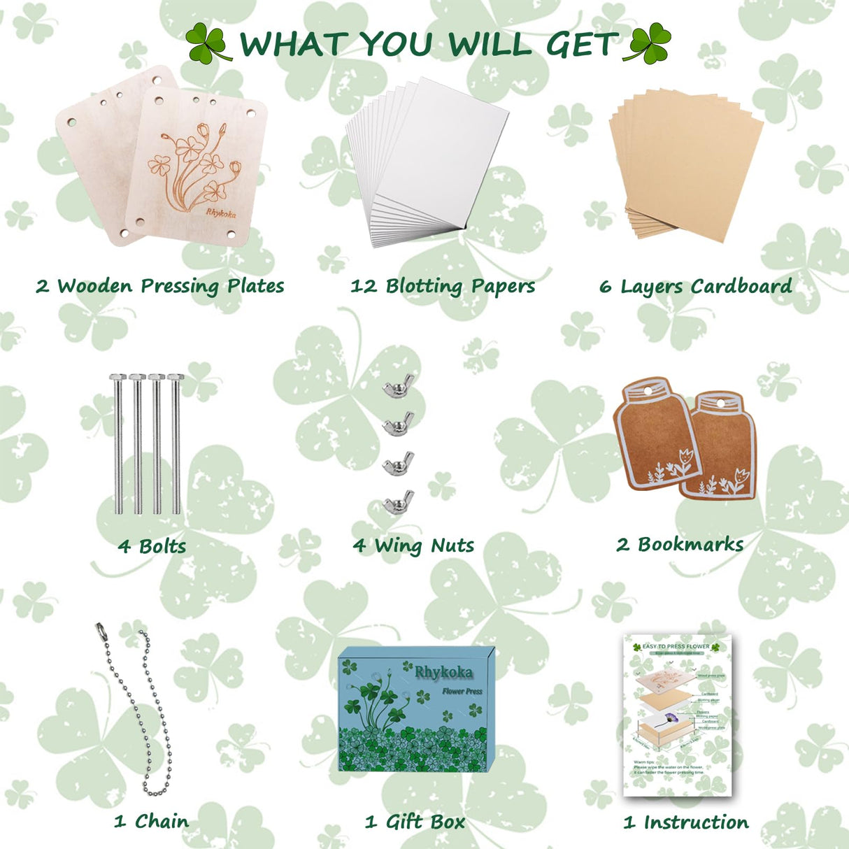 Rhykoka Pocket Flower Press, 6 Layers Mini Flowers Press Kit, Micro Flower Pressing, Portable Small Leaf Petal Preservation for Arts and Crafts Lovers (Silver) Rhykoka