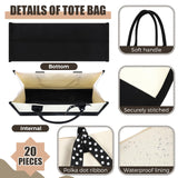 Saillong 20 Pcs Canvas Tote Bag Bulk Initial Women Gift Bags 15.7 x 11.8 x 6.7 Inches Sublimation Personalized Blank Shopping Bags with Handle Grocery Bag for Wedding Bridesmaid, Birthday, White Black Saillong