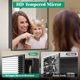 JBLCC Medicine Cabinet with Mirror (Full Assembled), 16''x22'' Aluminum Bathroom Mirror with Storage, Wall Mounted or Recessed Medicine Cabinet, Black JBLCC