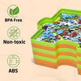 HUADADA Puzzle Sorting Trays, Plastic Jigsaw Accessory Up to 1500 Pieces, Stackable Organization Portable Sorter Holder, 7.8 x 7.8 inch (Pack of 6) HUADADA