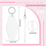 Pinkunn 50 Pcs Motel Keychain Blank Hotel Keychain Sublimation Vintage Keychain Bulk for DIY Crafts Ornament (White) Pinkunn