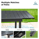 MFSTUDIO 9 Pieces Patio Dining Set, Patio Table and Chairs for 8, Outdoor Expandable Metal Table & Chairs with Cushions, Outdoor Rattan Dining Furniture Set for 8, Deck, Porch MFSTUDIO