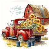 CXYQLC DIY 5D Diamond Painting Kits for Adults, Diamond Painting Full Drill Crystal Rhinestone Embroidery Craft Kits for Home Wall Decor Gifts 11.8x15.8inch(Farm Truck Flowers) CXYQLC