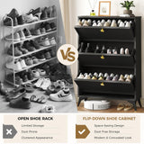 COMHOMA Shoe Storage Cabinet, Slim Shoe Cabinet Storage with Flip Drawers, Hidden Narrow Shoe Cabinet for Entryway Hallway COMHOMA