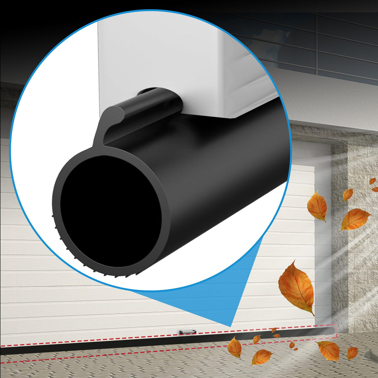 Gaahing 0.19" P-Bulb Garage Door Bottom Seal Strip - Replacement Impact Buffer Weatherstripping, Fits Single Track Overhead Door (9.8FT, Black) Gaahing