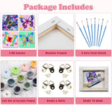 4 Pack Butterfly Paint by Number for Kids with Wooden Frame, Paint by Numbers for Kids Butterflies Ages 4-8-12, Easy Painting with Numbers DIY Acrylic Oil Painting Kits for Home Wall Decor (8X8 inch) xackcme