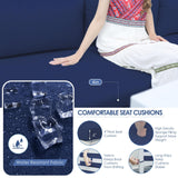 NICESOUL 11 Piece Oversized Luxury Aluminum Outdoor Sectional Sofa with Lounge, Weather Resistant Modular Patio Furniture Set, 500 lbs Heavy Duty Conversation Couch for Poolside Garden, Navy Blue NICESOUL