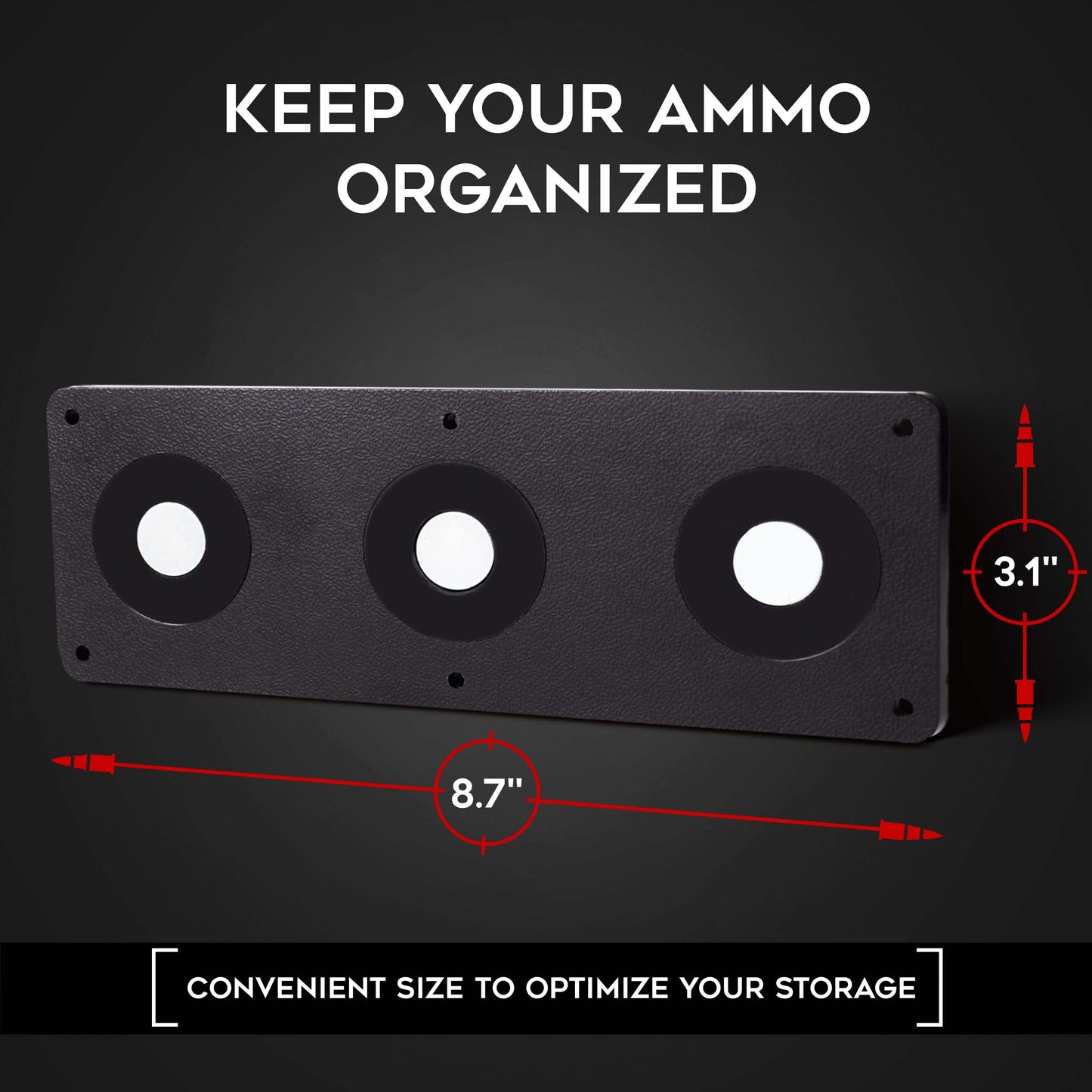 Keeper MG Magnetic Ammunition Holder for Gun Magazines and Clips, Organize Mount in Your Gun Safe, Locker Cabinet, Vault, Ultimate Ammo Storage Accessories for Handgun, Oistol and Rifle Mags, Black