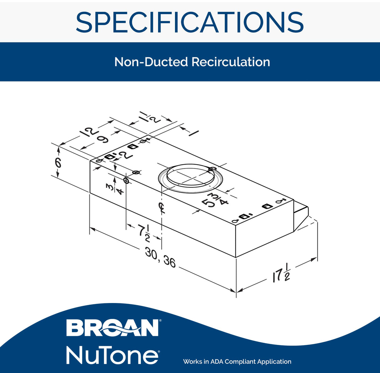 Broan-NuTone Economy 30-inch Under-Cabinet Easy Install Range Hood with 2-Speed Exhaust Fan and Light, 230 Max Blower CFM, White Broan-NuTone