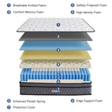 Uapev Full Mattress,12inch Thickness Mattress in A Box,Memory Foam Hybrid Mattress,with Individual Pocket Spring for Motion Isolation & Silent Sleep,Pressure Relief,Plush Texture. Uapev