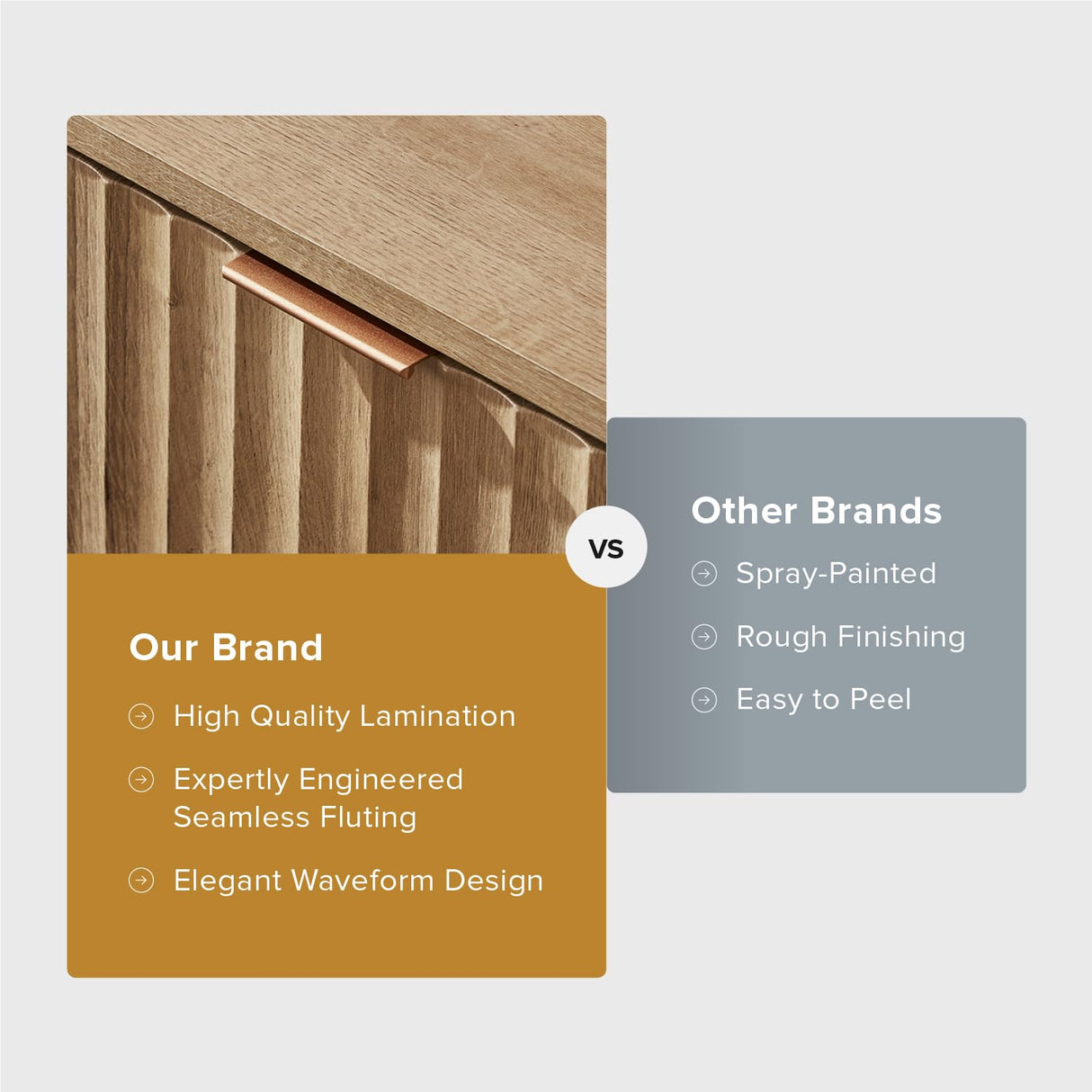 mopio Brooklyn Night Stand, Modern Farmhouse Nightstand, Small Side Table, Bedside Table with Drawer, End Table with Storage, Fluted Panel, Curved Profile (Oak, Single) mopio