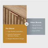 mopio Brooklyn Night Stand, Modern Farmhouse Nightstand, Small Side Table, Bedside Table with Drawer, End Table with Storage, Fluted Panel, Curved Profile (Oak, Single) mopio