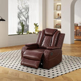 GEBADOL Power Recliner Sofa Set,Burgundy Leather Reclining Couch with USB Port/Cup Holders/Storage Console,Leather Sofas with Power Recliner for Living Room/Apartment/Office GEBADOL