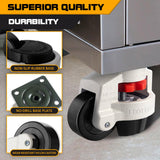 Leveling Casters Retractable Heavy Duty of 440 Lbs Set of 4,Height Adjustable Machine Leveling Feet Plate Castors for Workbench, Heavy Furniture,Machine Equipment(1.5 INCH) QIDSJCCBD