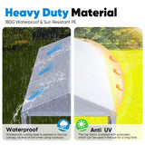 Quictent 10x20 ft Heavy Duty Carport Car Canopy Garage Outdoor Boat Shelter Party Tent with Sidewalls and Rollable Windows -White Quictent