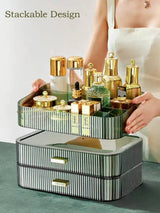 MIUOPUR Makeup Organizer with Stackable Drawers, Bathroom Vanity Organizers and Storage, Ideal for Desk and Dresser Countertops, Great for Cosmetics, skincare, Lipsticks, Nail Care -Green MIUOPUR
