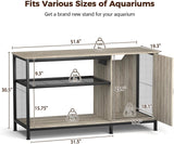 Tatub 55-90 Gallon Aquarium Stand with Power Outlets, Large Fish Tank Stand with Cabinet for Accessories Storage, Heavy Duty Metal Fish Tank Table Suitable for Turtle, Reptile, 1000LBS Capacity Tatub