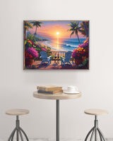 Beach Sunset Diamond Art Kits for Adults, Coconut Tree Diamond Painting Kits for Beginners, DIY 5D Full Drill Crystal Flowers Diamond Dots Gem Art Craft Home Decor 16x12 Inch askkqtx