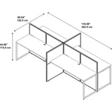 Bush Business Furniture Easy Office 60W 4 Person Cubicle Desk Workstation with 45H Panels in Mocha Cherry Bush Business Furniture