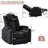 Generic SENIFIS Power Recliner Chair, Home Theater Seating Movie Theater Chairs with Adjustable Headrest, Reclining Chair for Living Room with LED Light, USB Port, Storage Armrest (Black) Generic