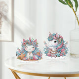 MVVMTOP 2 Pcs Diamond Painting Art Tabletop Decoration, Diamond Art DIY Unicorn 5D Special Shape Crystal Mosaic Handicraft for Adult Beginners, Home Office Tabletop Decor Gift MVVMTOP