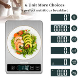 AHOSOUTLY Food Scale, 22lb/10kg Digital Kitchen Scale Weight Grams and Ounces with 0.1oz/1g Precision, 6 Units and Tare Key Design, LCD Display & Stainless Steel Panel for Baking, Cooking, Postage AHOSOUTLY