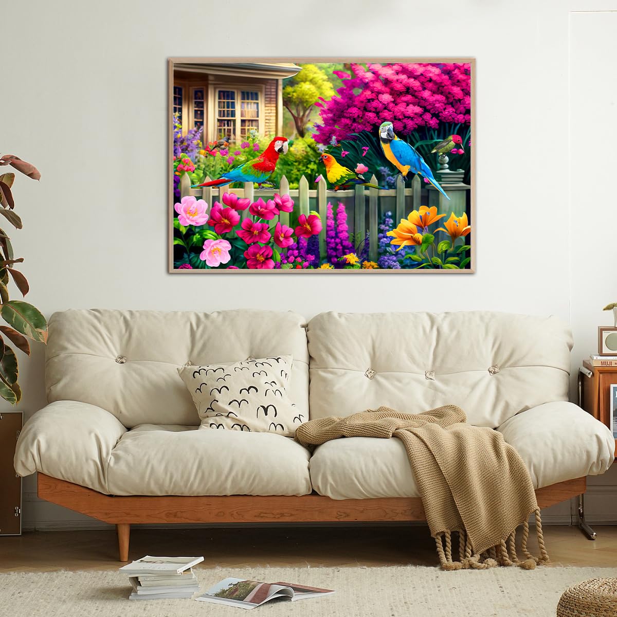 500 Piece Jigsaw Puzzle for Adults -Flowers & Birds Jigsaw Puzzles 500 Pieces Puzzles for Adults-Finished Size 19.3" x 13.7" HUADADA