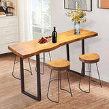 JNMDLAKO Industrial Narrow Bar Table - Solid Wood Counter Height Dining Table for Small Spaces JNMDLAKO