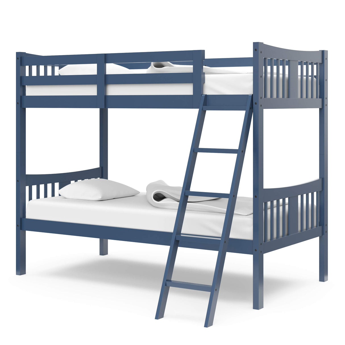 Storkcraft Caribou Twin-over-Twin Bunk Bed (Navy) – GREENGUARD Gold Certified, Converts to 2 individual twin beds Storkcraft