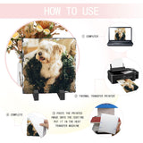 YOUKE OLA 10 Pack Sublimation Slate Blanks with Display Holder, Square Shaped Plaque Rock Stone Customized Picture Memorial Stone Frame, Personalized Photo Gifts for Heat Transfer 6x6 Inch YOUKE OLA