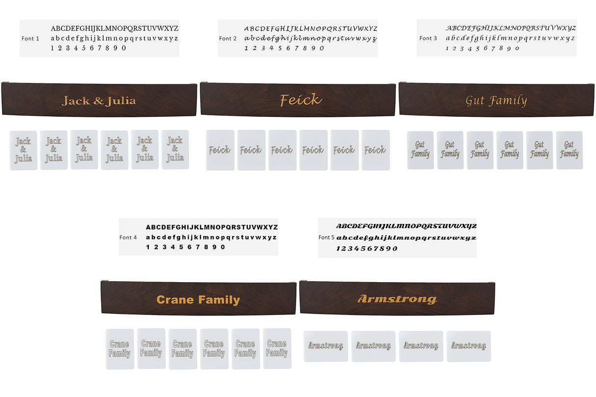 Antochia Crafts Personalized Wooden Rummy Game Set - Oval Shape Custom Racks and Tiles with Case Antochia Crafts