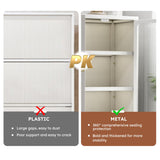 67.3" Kitchen Pantry Storage Cabinet,Display Storage Cabinet with Acrylic Glass Doors, Adjustable Shelves & Wheels,Metal Tall Food Pantries Cabinets,for Kitchen, Living Room and Dining Room, White Legendstone